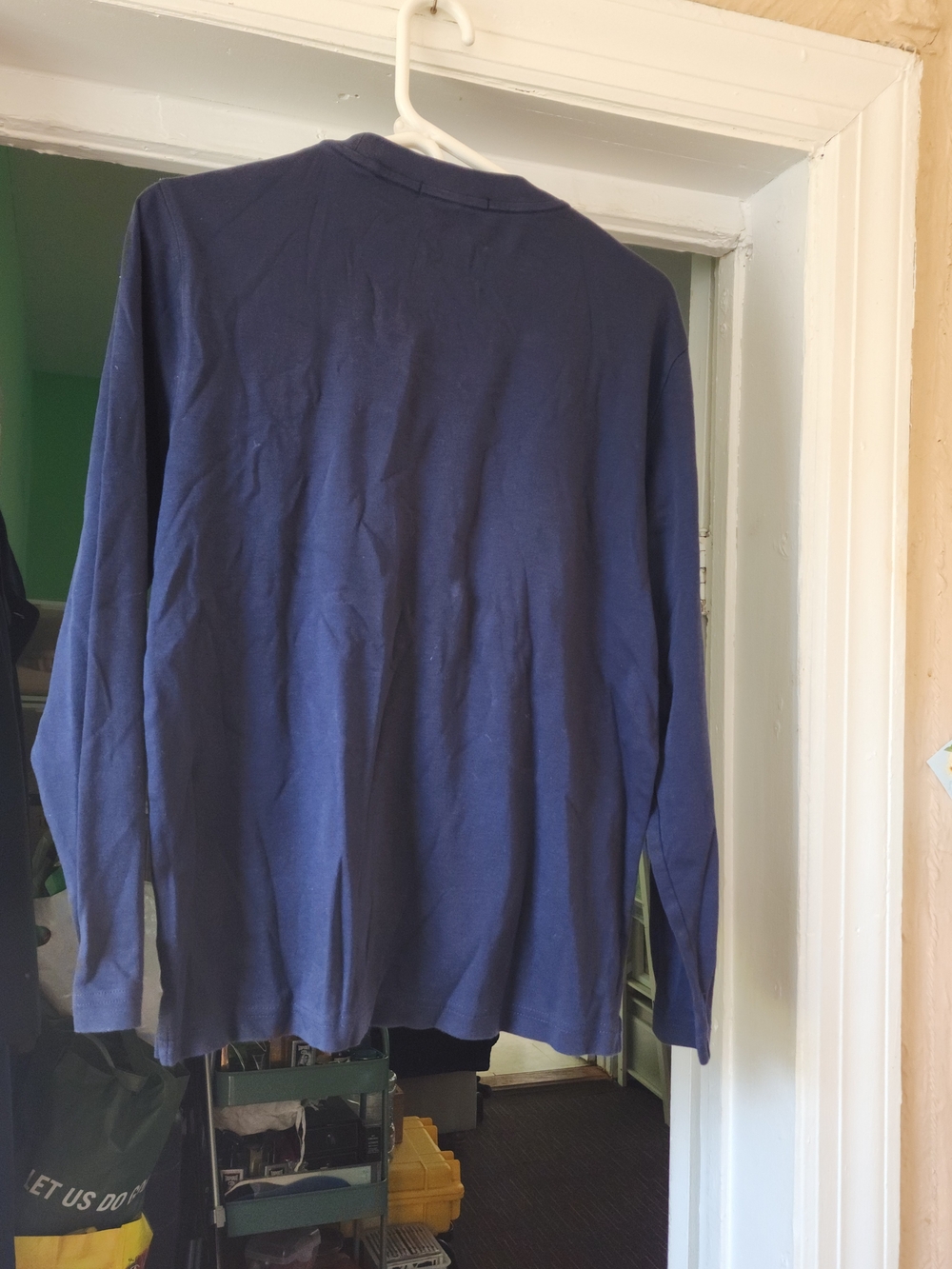 Classic Men's Long-Sleeve Crewneck Shirt - Navy Blue